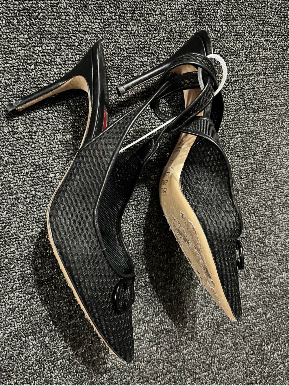 $595 CH Carolina Herrera Insignia Mesh Slingback Pumps Size 39 US 8.5 - Picture 5 of 13